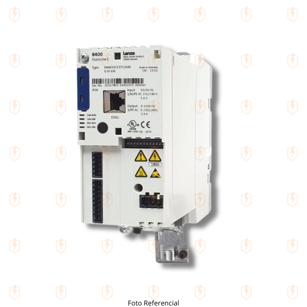 E84AVSCE3712SX0 VARIADOR DE FRECUENCIA 0.37 KW (0.5 HP) 230/240 VCA 1F SERIE 8400 LENZE