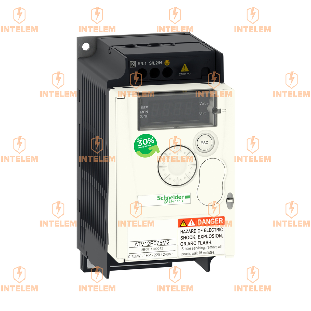 ATV12P075M2 VARIADOR DE VELOCIDAD 0.75KW (1HP) 200-240VCA MONOFÁSICO PARA PLACA BASE ALTIVAR 12 SCHNEIDER ELECTRIC