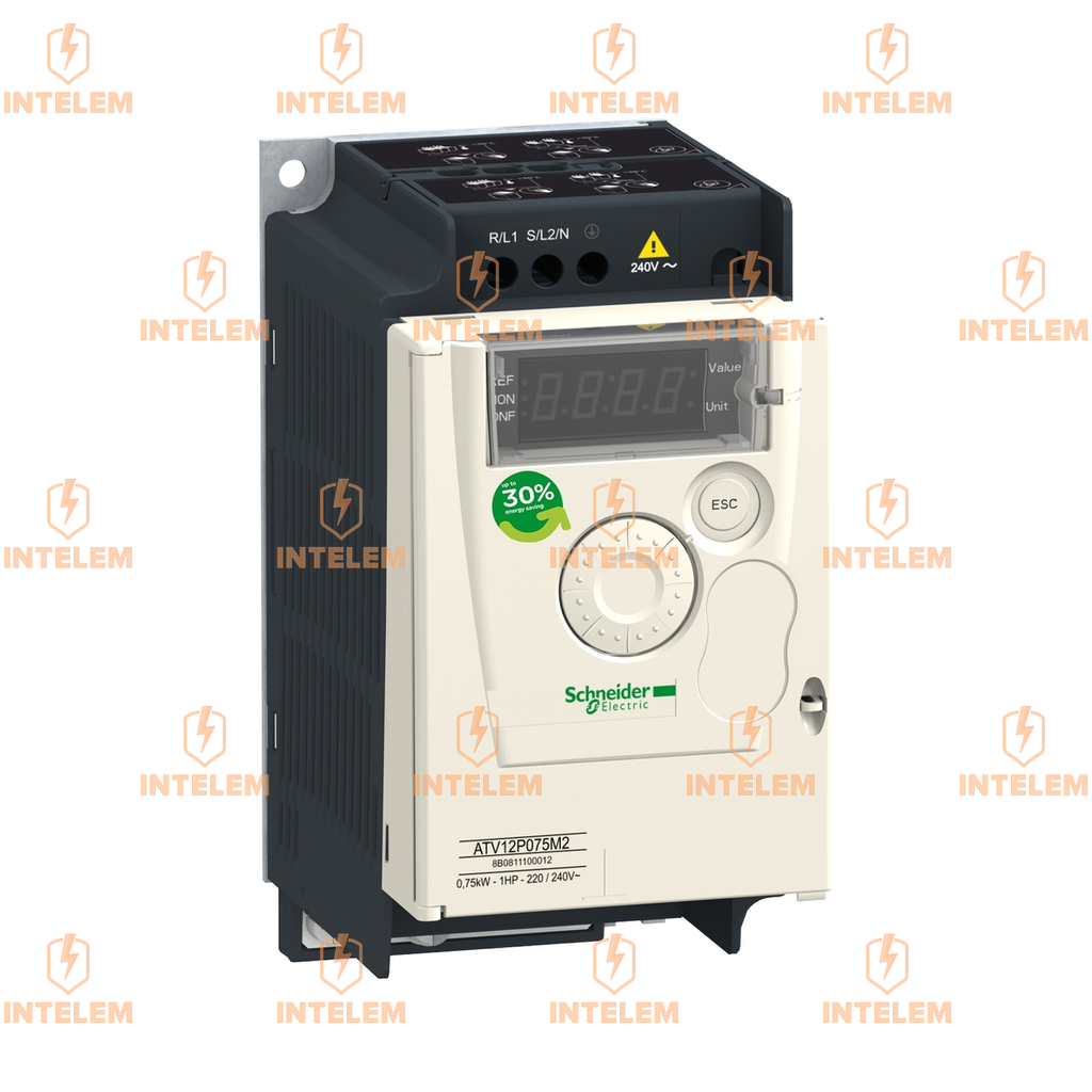ATV12P075M3 VARIADOR DE VELOCIDAD 0.75KW (1HP) 200-240VCA TRIFÁSICO ATV12 SCHNEIDER ELECTRIC
