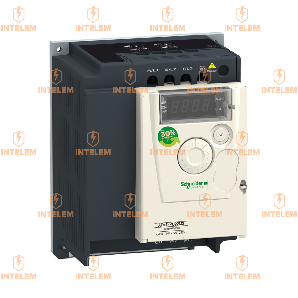 ATV12PU22M3 VARIADOR DE VELOCIDAD 2.2KW (3HP) 200-240VCA TRIFÁSICO ALTIVAR ATV12 SCHNEIDER ELECTRIC
