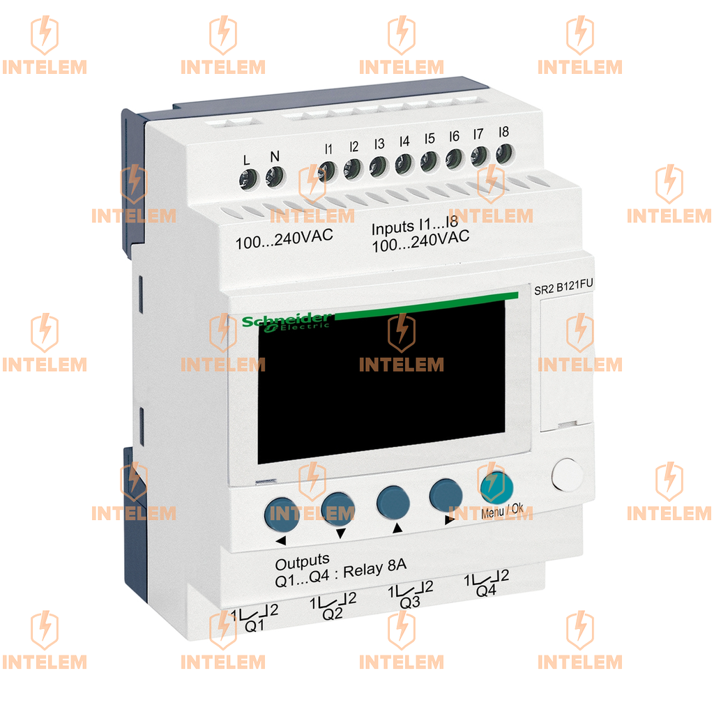 SR2B121FU RELÉ INTELIGENTE COMPACTO 12 E/S 100-240VCA CON RELOJ Y PANTALLA ZELIO LOGIC SCHNEIDER ELECTRIC
