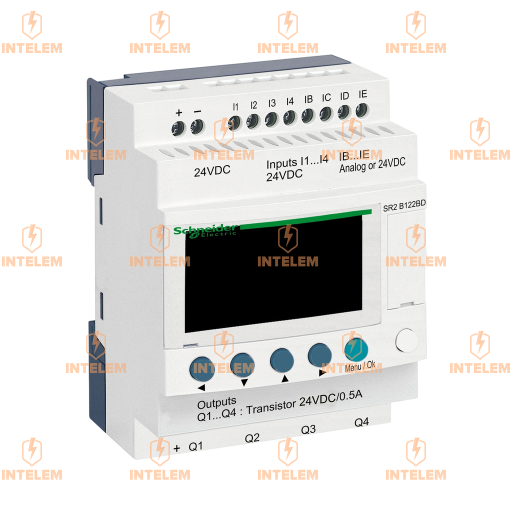SR2B122BD RELÉ INTELIGENTE COMPACTO 12 E/S 24VCC CON RELOJ Y PANTALLA ZELIO LOGIC SCHNEIDER ELECTRIC