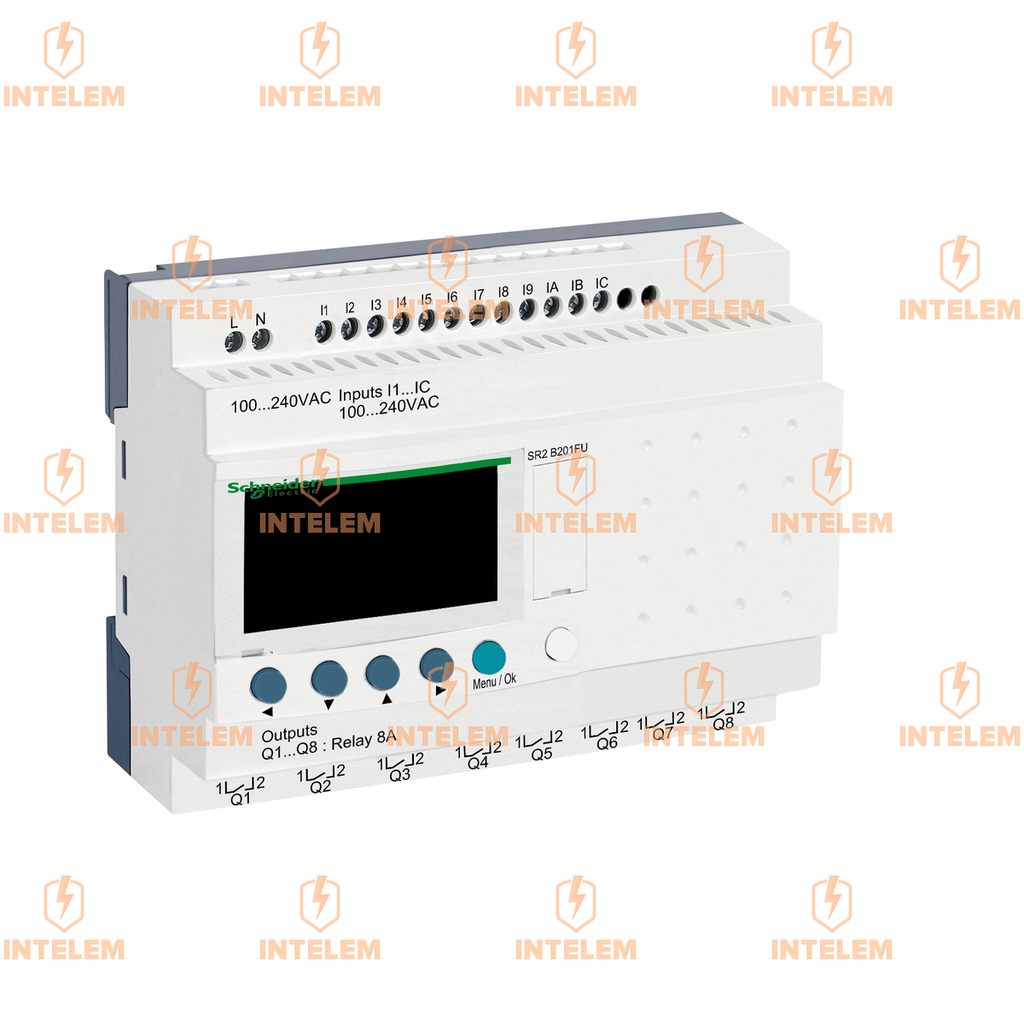 RELÉ INTELIGENTE ZELIO LOGIC COMPACTO 20 E/S 100-240 VCA CON RELOJ Y PANTALLA SCHNEIDER ELECTRIC