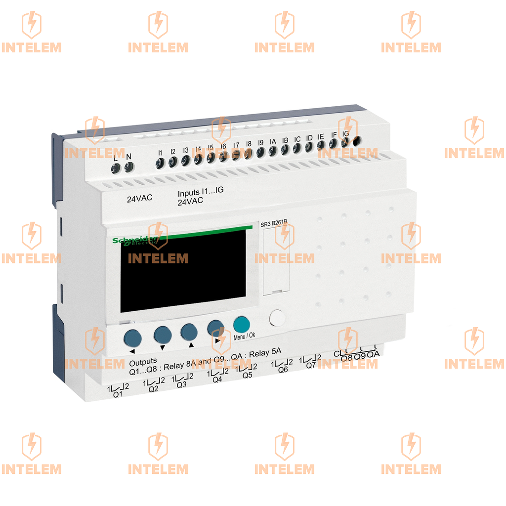 SR3B261B RELÉ INTELIGENTE MODULAR 24 E/S 24VCA CON RELOJ Y PANTALLA ZELIO LOGIC SCHNEIDER ELECTRIC