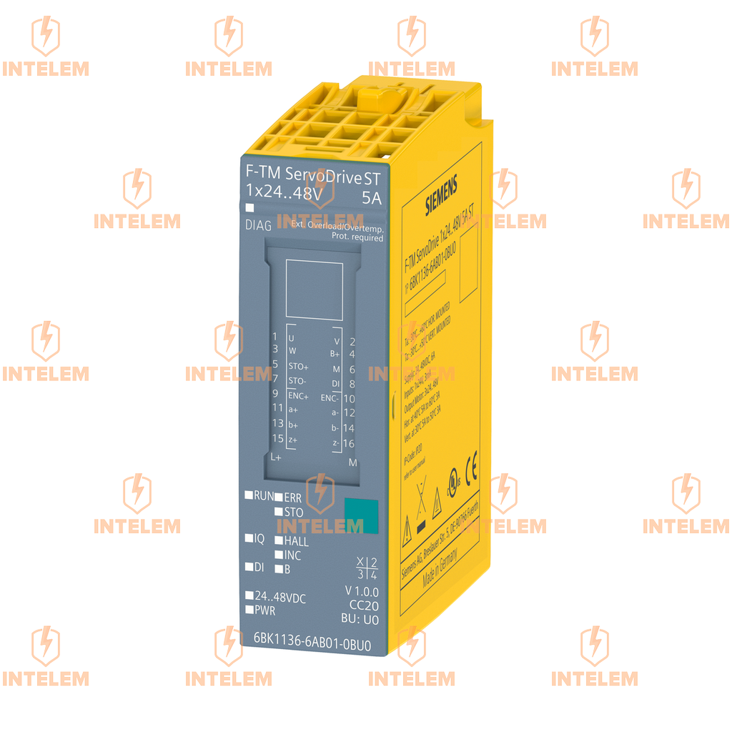 6BK11366AB000BU0 CONTROLADOR DE ACCIONAMIENTO SERVODRIVE 24-48VCC 5A PARA ET 200SP CON CHOPPER DE FRENADO Y STO CABLEADO SIEMENS