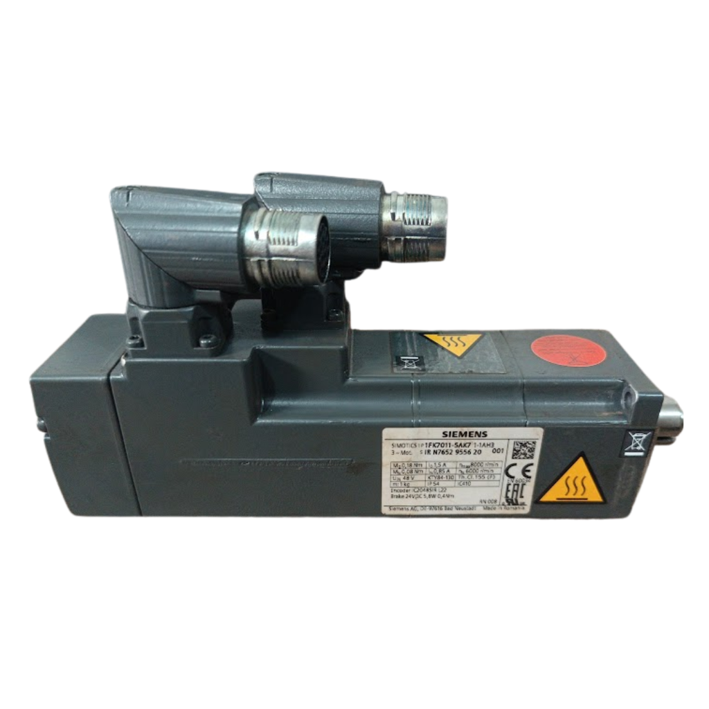 1FK7011-5AK71-1AH3 SERVOMOTOR 1.5A 8000R/MIN, IN: 0.85A 6000R/MIN 48V C/FRENO 24VDC 5.8W 0.4NM SIEMENS