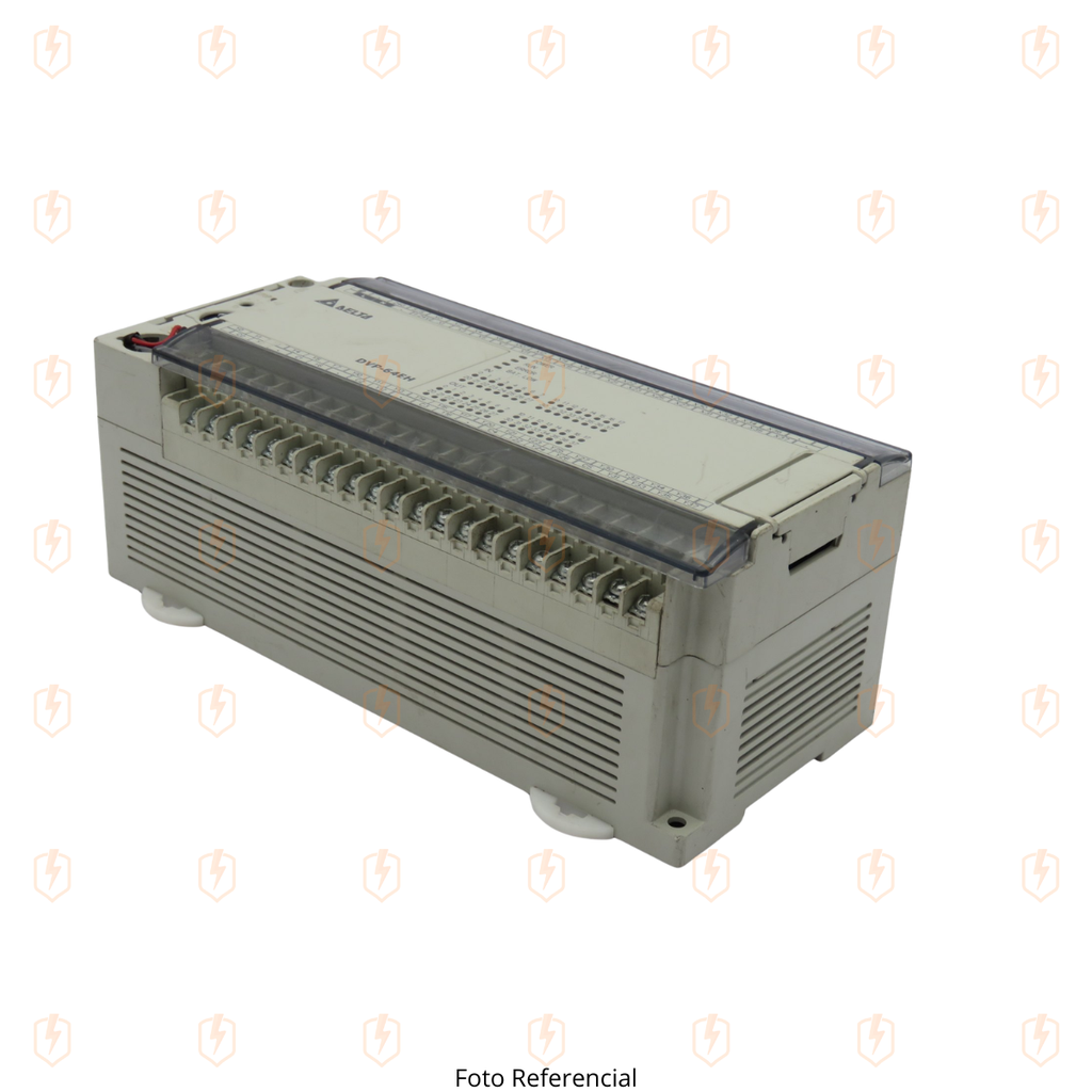 DVP64EH00T3 PLC, SERIE DVP-EH, ALTO RENDIMIENTO, 32 ENTRADAS/SALIDAS, TRANSISTOR, 0,3 AMP, 100-240 V, 50/60 HZ, 200 KHZ, 4 CONTADORES DELTA