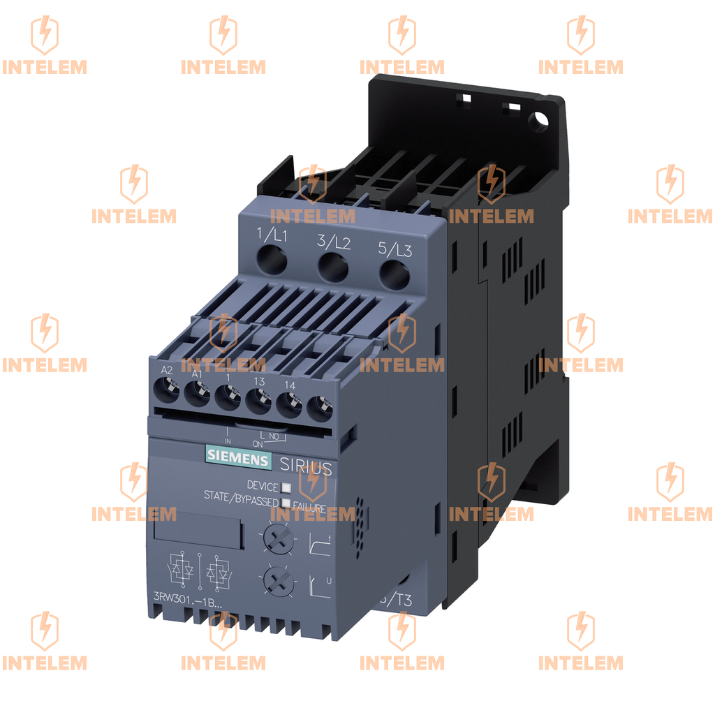 3RW3016-1BB14 ARRANCADOR SUAVE SIRIUS S00 9 A, 4 KW/400 V, 40 °C AC 200-480 V, AC/DC 110-230 V, SIEMENS