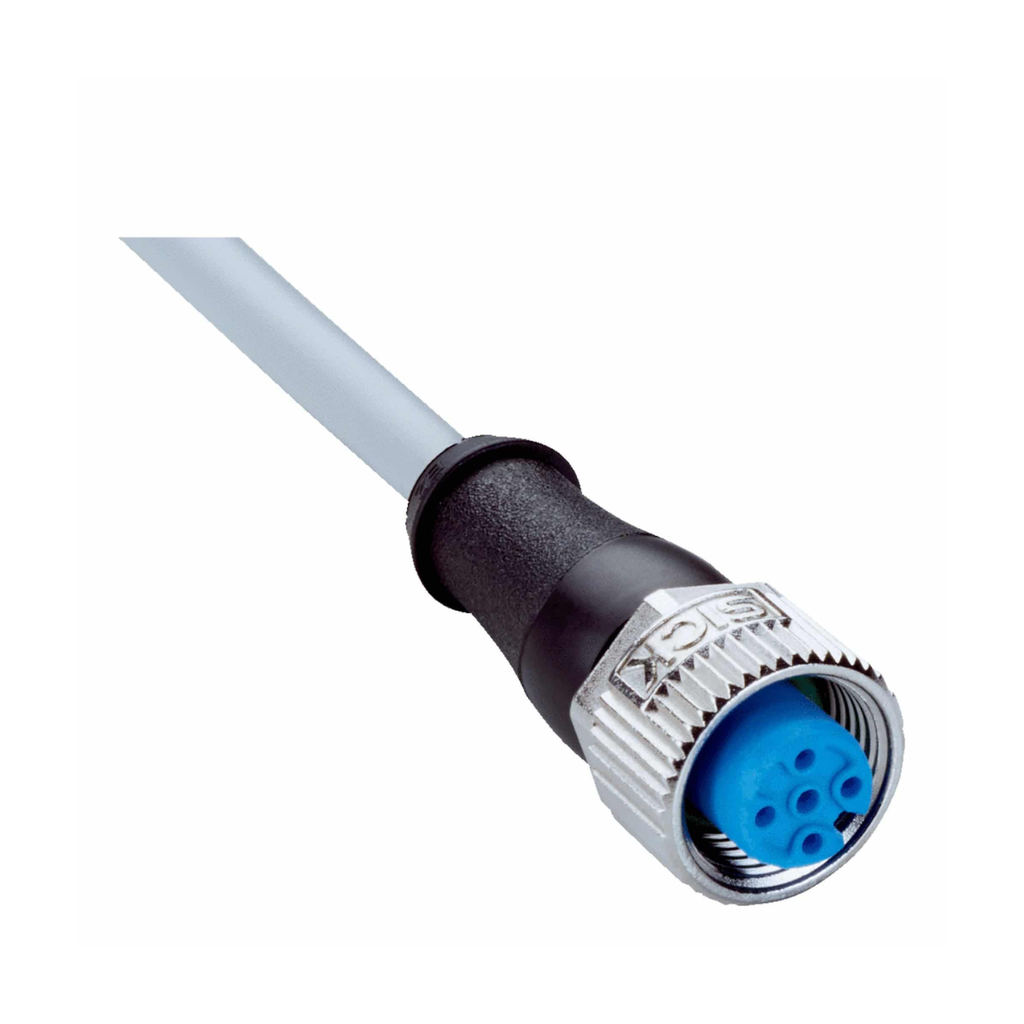 CONECTOR HEMBRA M12, 5 POLOS, RECTO, EXTREMO CABLE SUELTO 5 HILOS, 2MTS --SICK