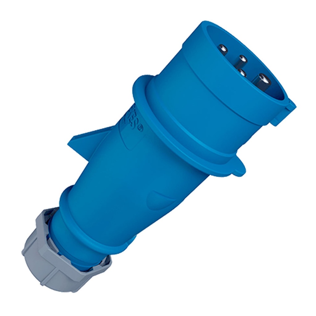 251 ENCHUFE DE 3P+LT DE 16 AMP 250V. AZUL 9H IP44 MENNEKE