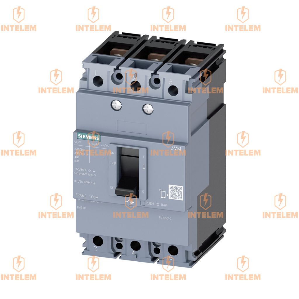 INTERRUPTOR AUTOMATICO FIJO, CAJA MOLDEADA 3VM1, ICU 16KA @ 415V, FRAME 100, IN 3X40A--SIEMENS