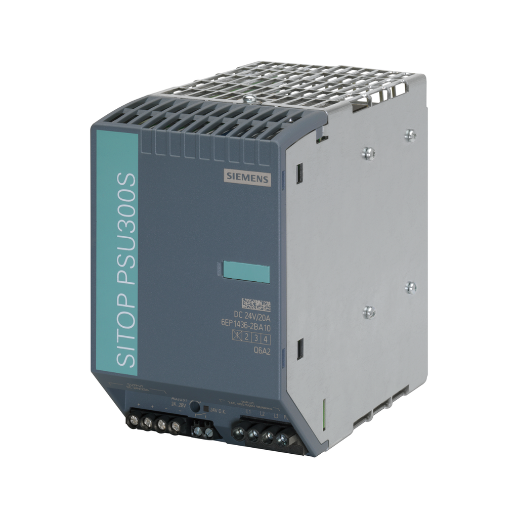 SITOP PSU300S 24V/20A, FUENTE DE ALIMENTACION ESTABILIZADA TRIFASICA ENTRADA: 400-500VAC SALIDA: 24 VDC 20A --SIEMENS