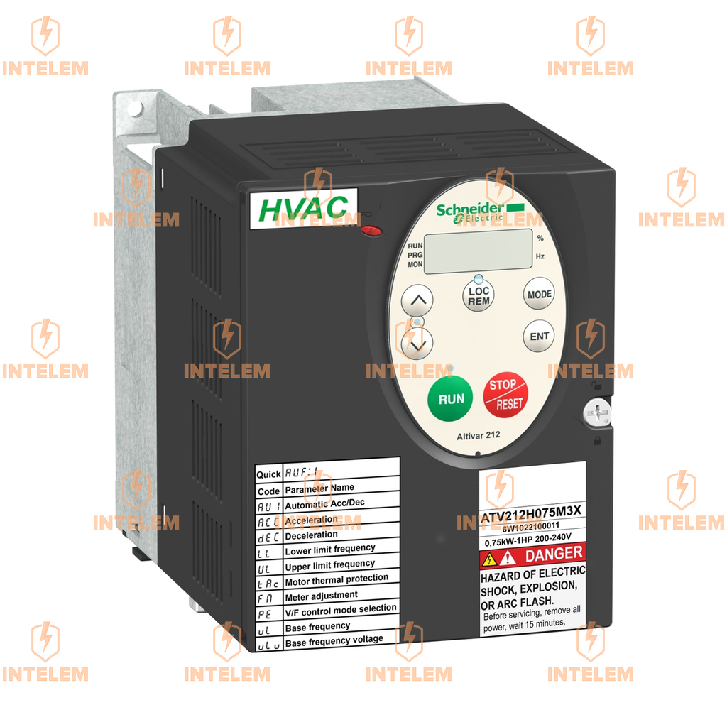 VARIADOR DE VELOCIDAD ATV212 - 2.2KW - 3HP - 240V - 3PH - SIN EMC - IP21--SCHNEIDER