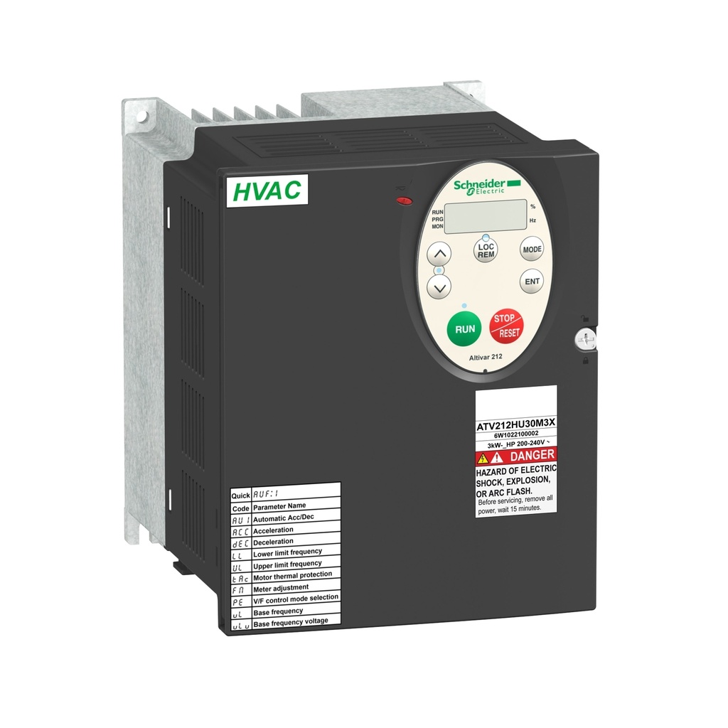 VARIADOR DE VELOCIDAD ATV212 - 4KW - 5HP - 240V - 3PH - SIN EMC - IP21--SCHNEIDER