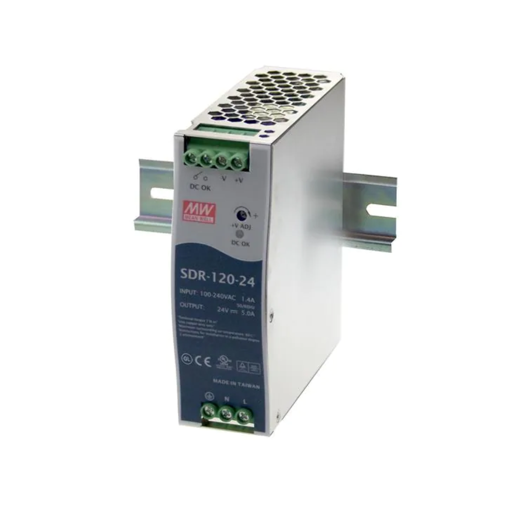 SDR-120-24 FUENTE DE ALIM. AC/DC RIEL DIN SALIDA 24VDC 5A 120W---MEAN WELL