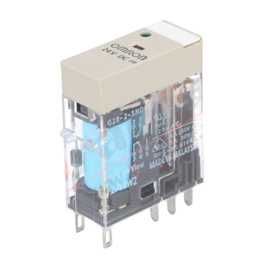 G2R-2-SND 24VDC (S) RELAY DE 24VDC; 5A 250VAC; DPDT; 8 PINES; CON LED; OMRON