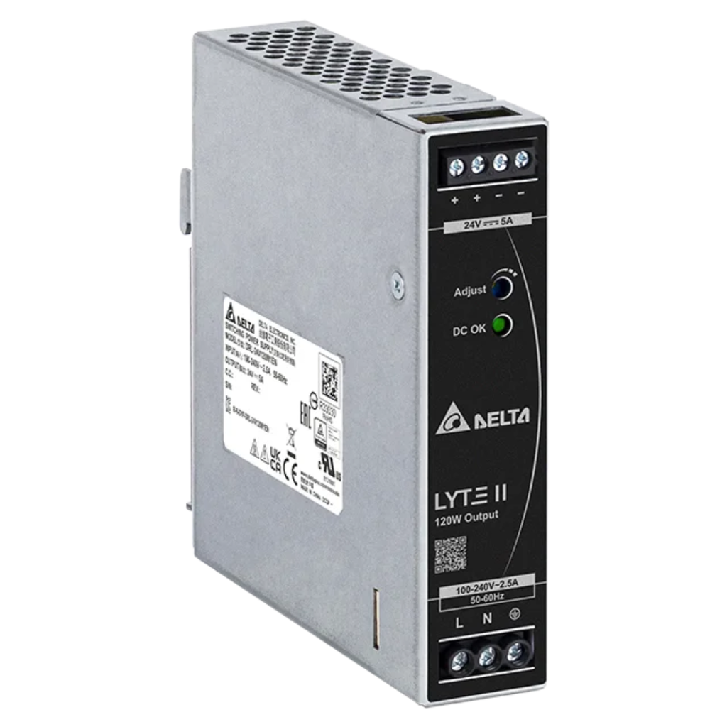 DRL-24V120W1EN FUENTE DE ALIMENTACION REGULADA 100-240VAC - 24VDC, 5A, 120W MONOFASICA - DELTA