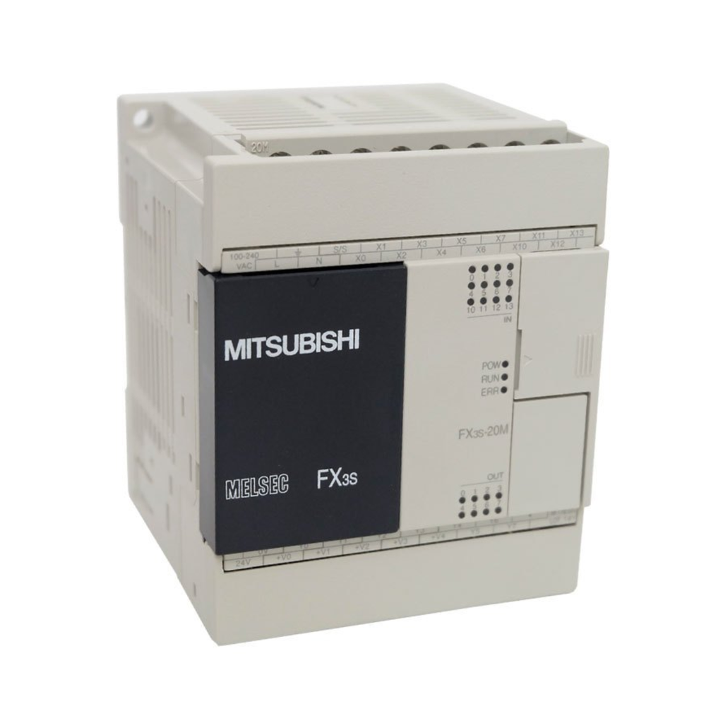 PLC FX3S, 100-240VAC, 12 ENTRADAS 24VDC, 8 SALIDAS TRANSISTOR (SOURCE) --MITSUBISHI