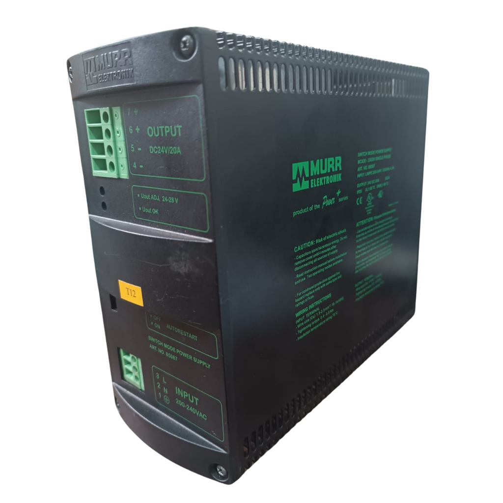 85087 FUENTE DE ALIMENTACION MONOFASICA MCS20-230/24, IN 200-240V, OUT 24V/20A --MURR ELEKTRONIK
