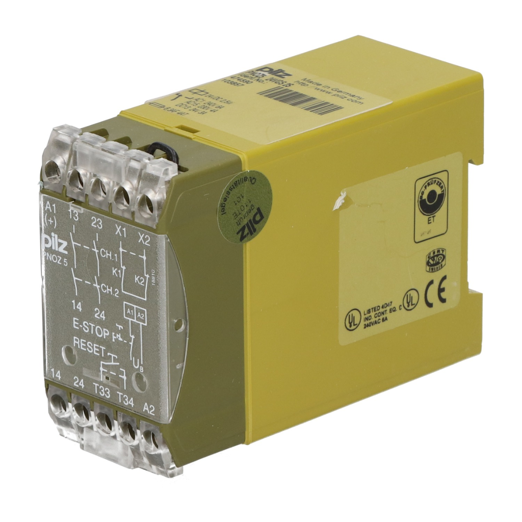 RELE DE SEGURIDAD PNOZ/5 24 VDC 2S, 250VAC 6A 1500VA --PILZ