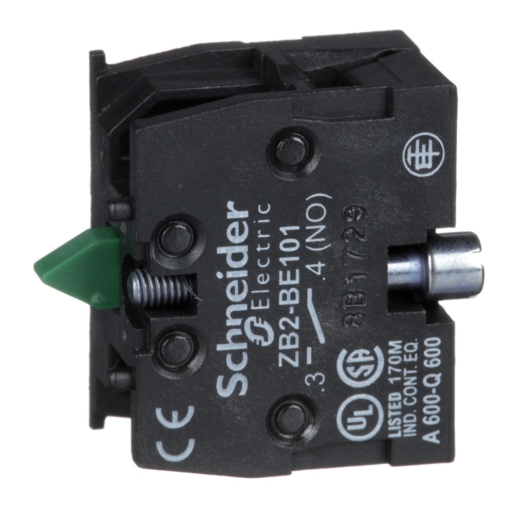 ZB2-BE101CNC BLOQUE DE CONTACTO DE RETORNO POR RESORTE, MONTAJE FRONTAL, 1NA--CNC